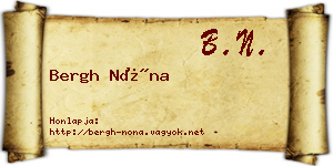 Bergh Nóna névjegykártya